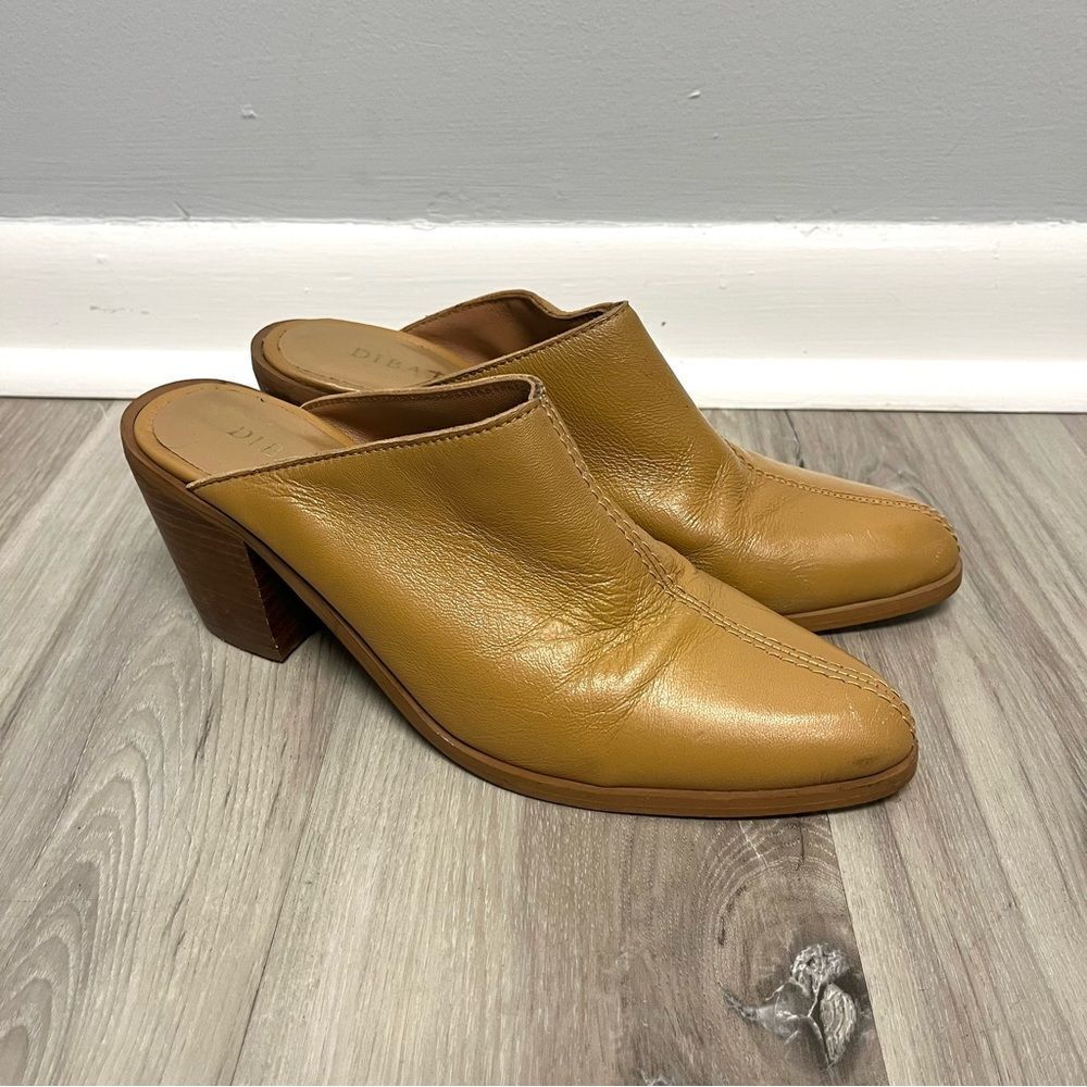 Diba True Mules Women’s 8 Novella Tan Brown Leather Heeled